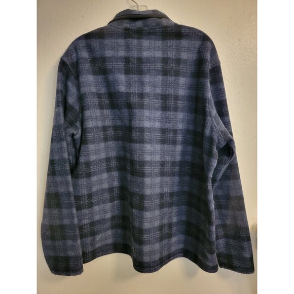 John Wayne Stock & Supply Men's Large Blue and Black Plaid Long Sleeve Collared - Picture 2 of 4